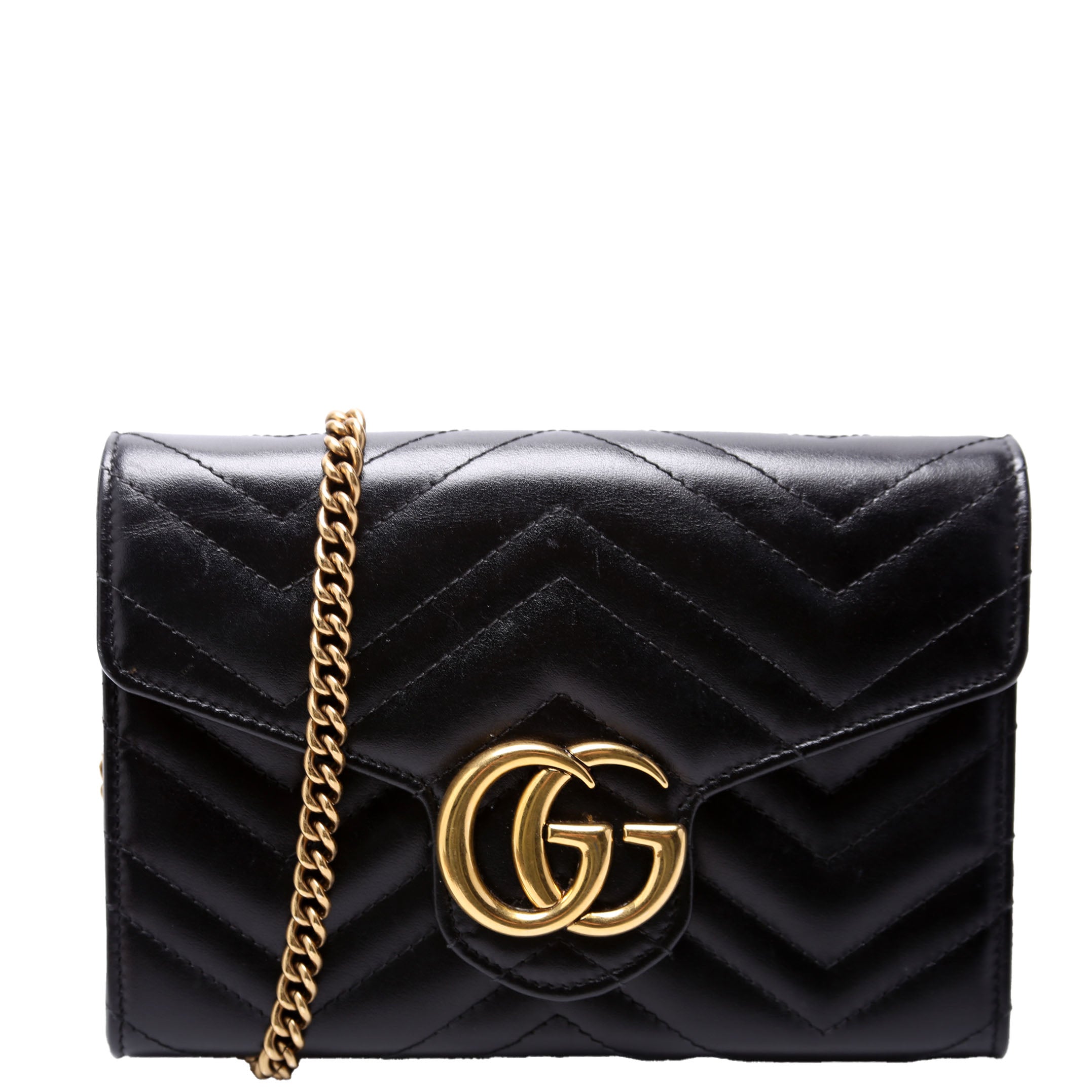 474575 Marmont Chain Wallet Black