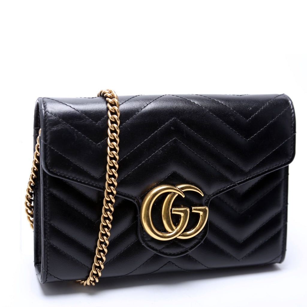 474575 Marmont Chain Wallet Black
