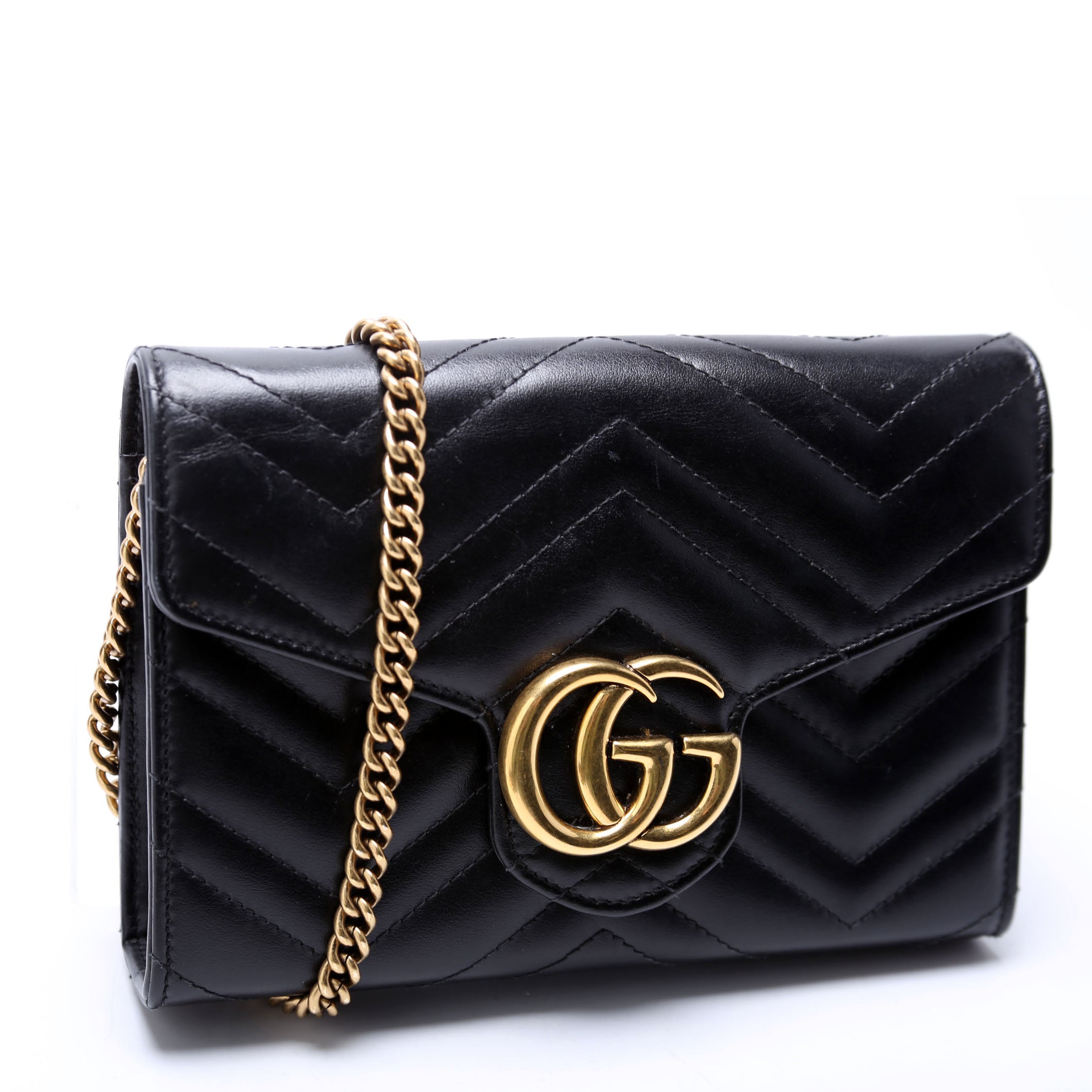 474575 Marmont Chain Wallet Black