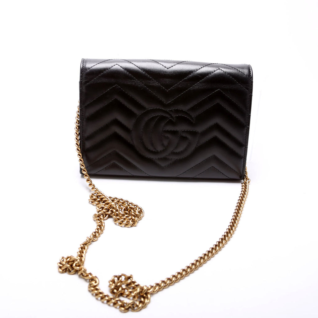 474575 Marmont Chain Wallet Black