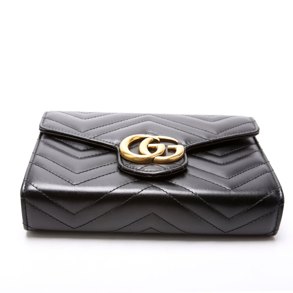 474575 Marmont Chain Wallet Black
