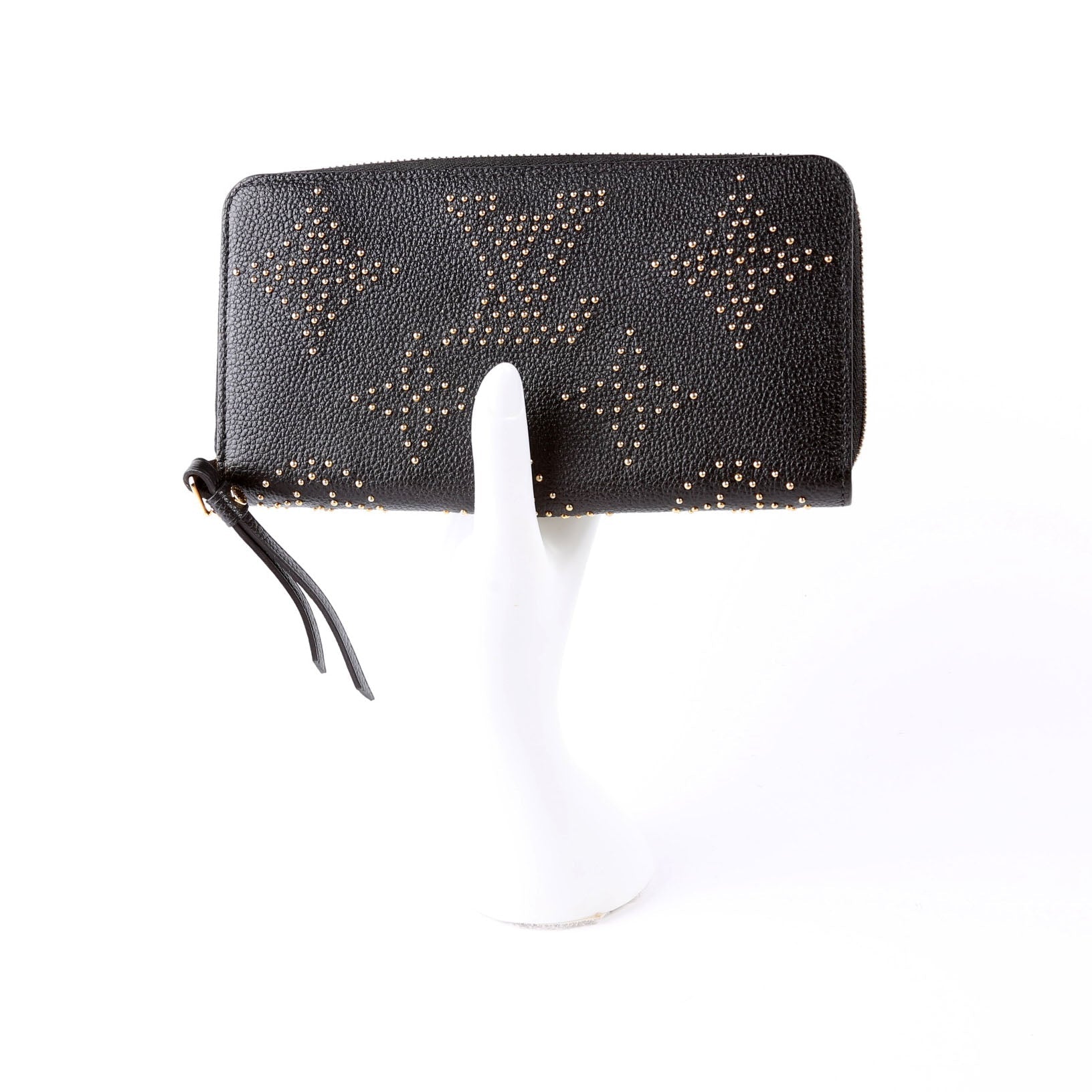 Zippy Wallet Studded Empreinte Black