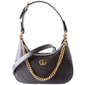 731817 Aphrodite Leather Small Shoulder Bag Black