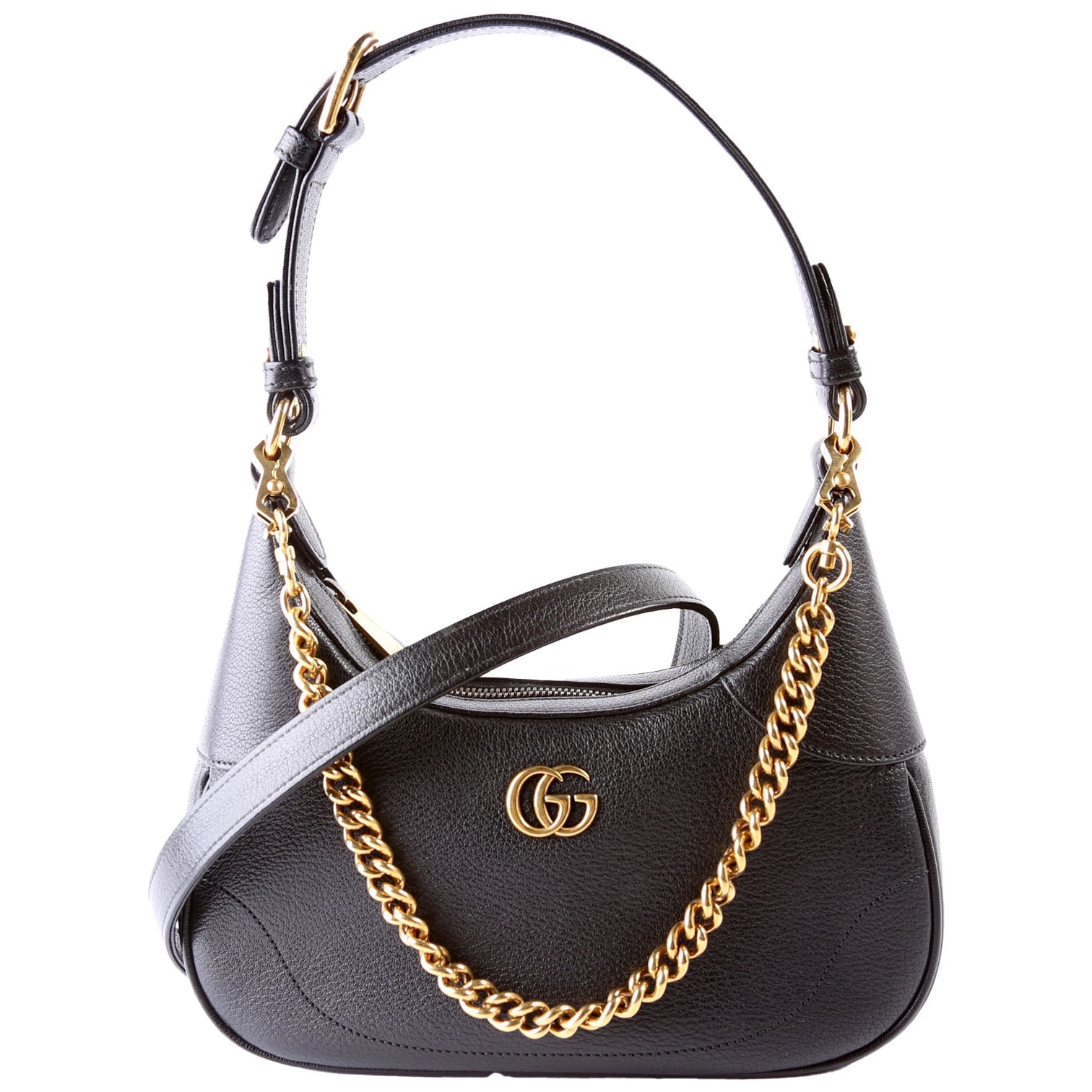 731817 Aphrodite Leather Small Shoulder Bag Black