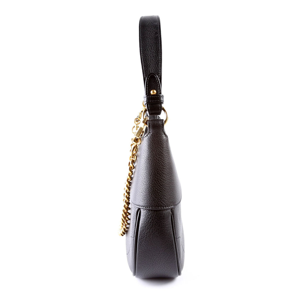 731817 Aphrodite Leather Small Shoulder Bag Black