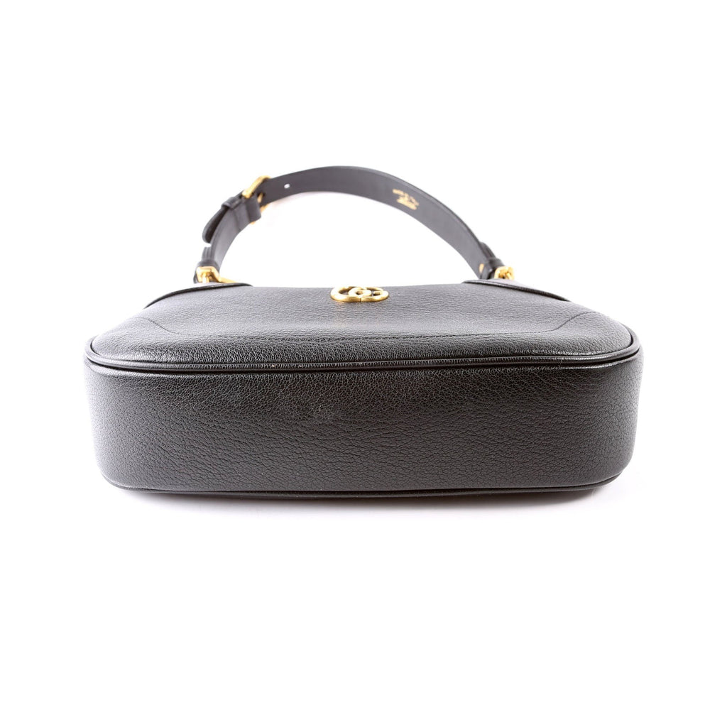 731817 Aphrodite Leather Small Shoulder Bag Black