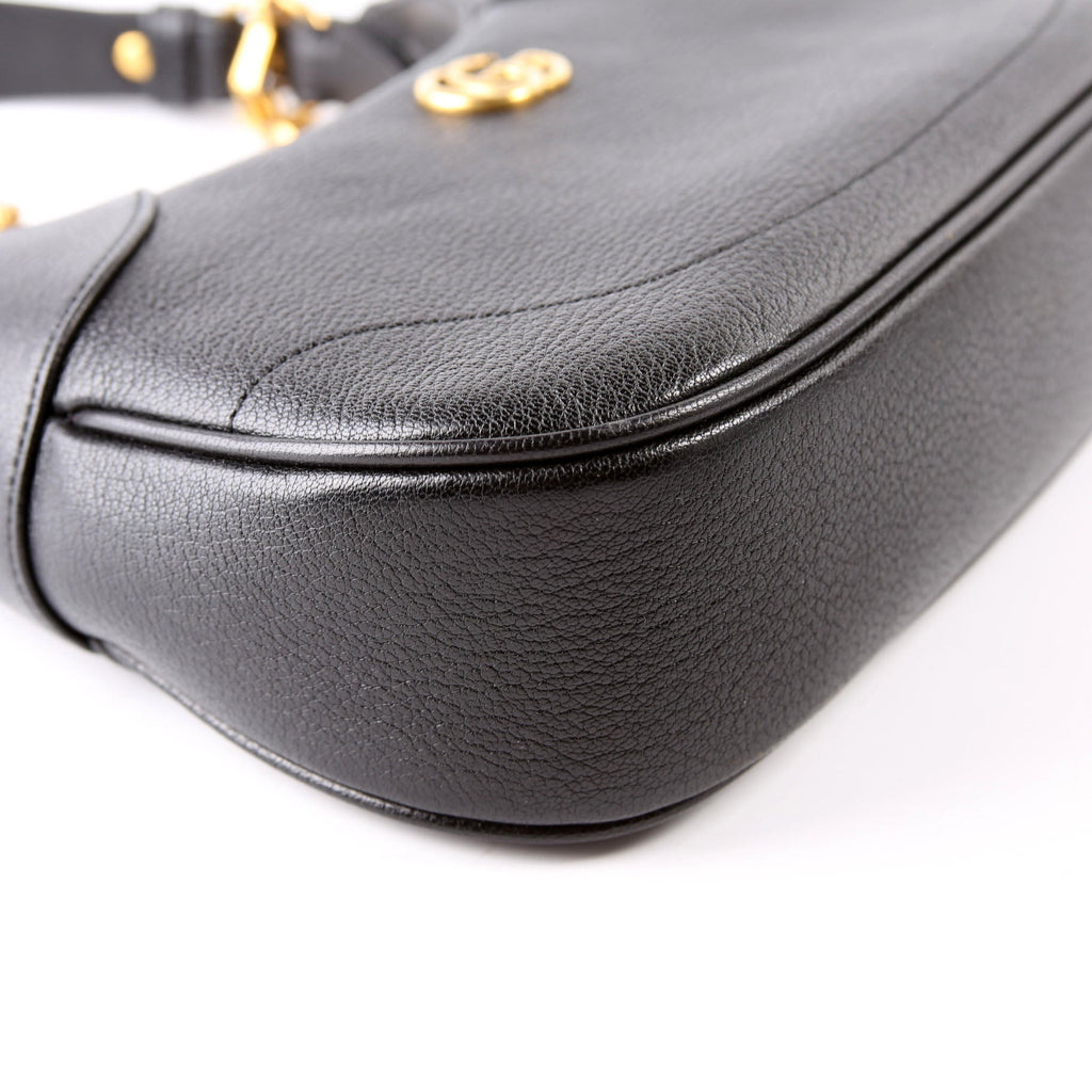 731817 Aphrodite Leather Small Shoulder Bag Black