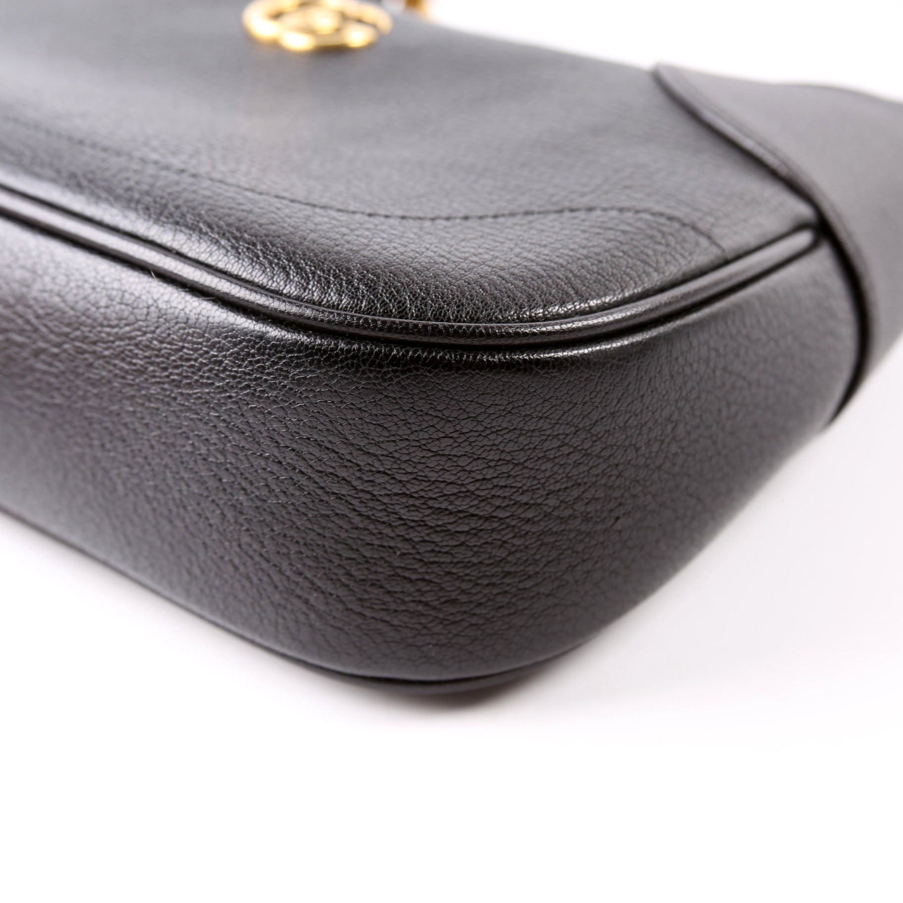 731817 Aphrodite Leather Small Shoulder Bag Black