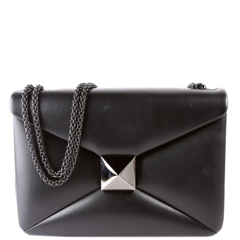 One Stud Nappa Leather Chain Shoulder Bag Black