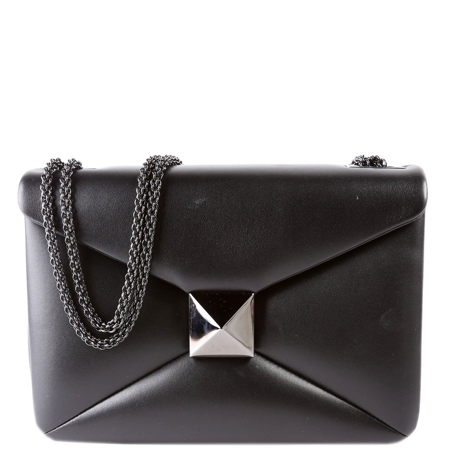 One Stud Nappa Leather Chain Shoulder Bag Black