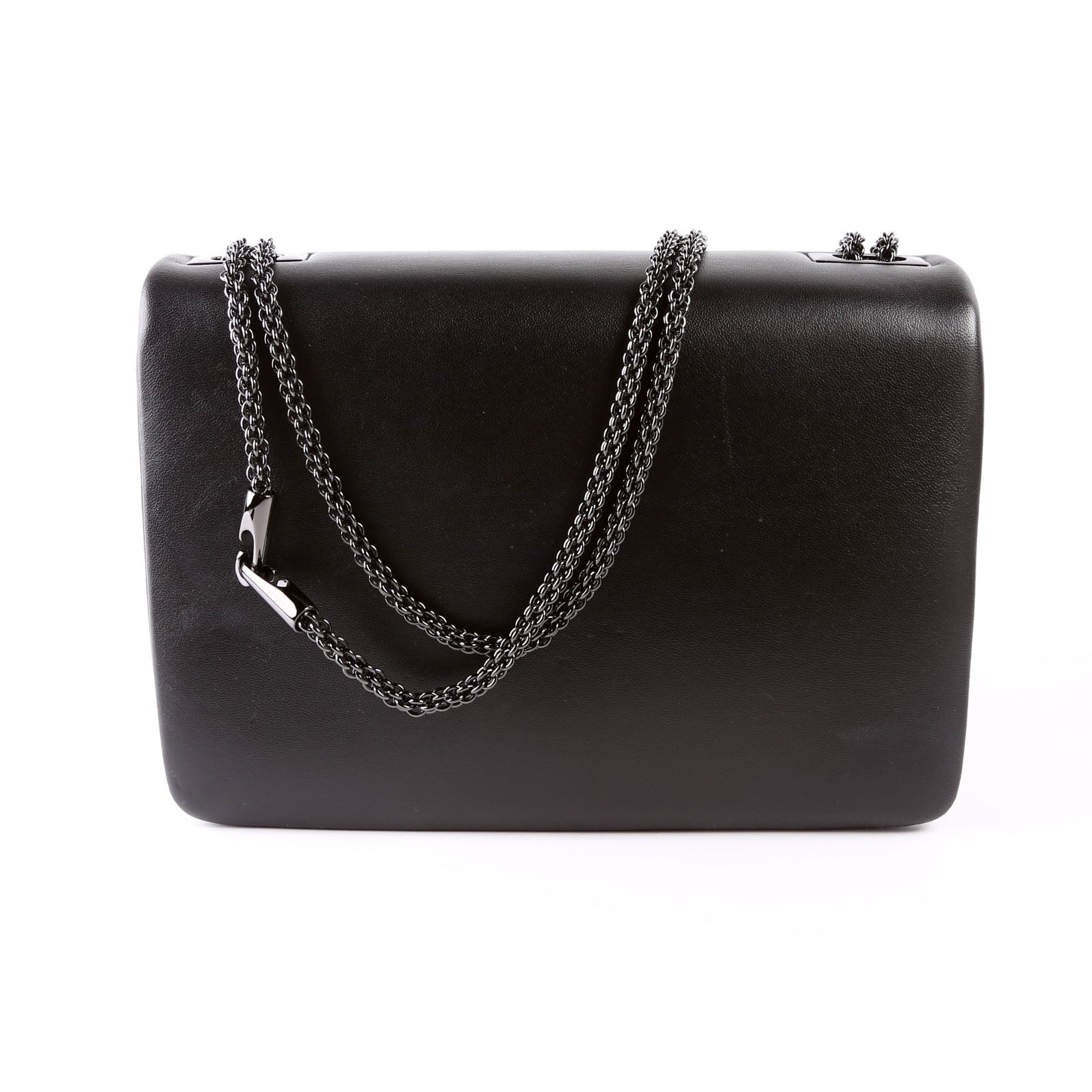 One Stud Nappa Leather Chain Shoulder Bag Black