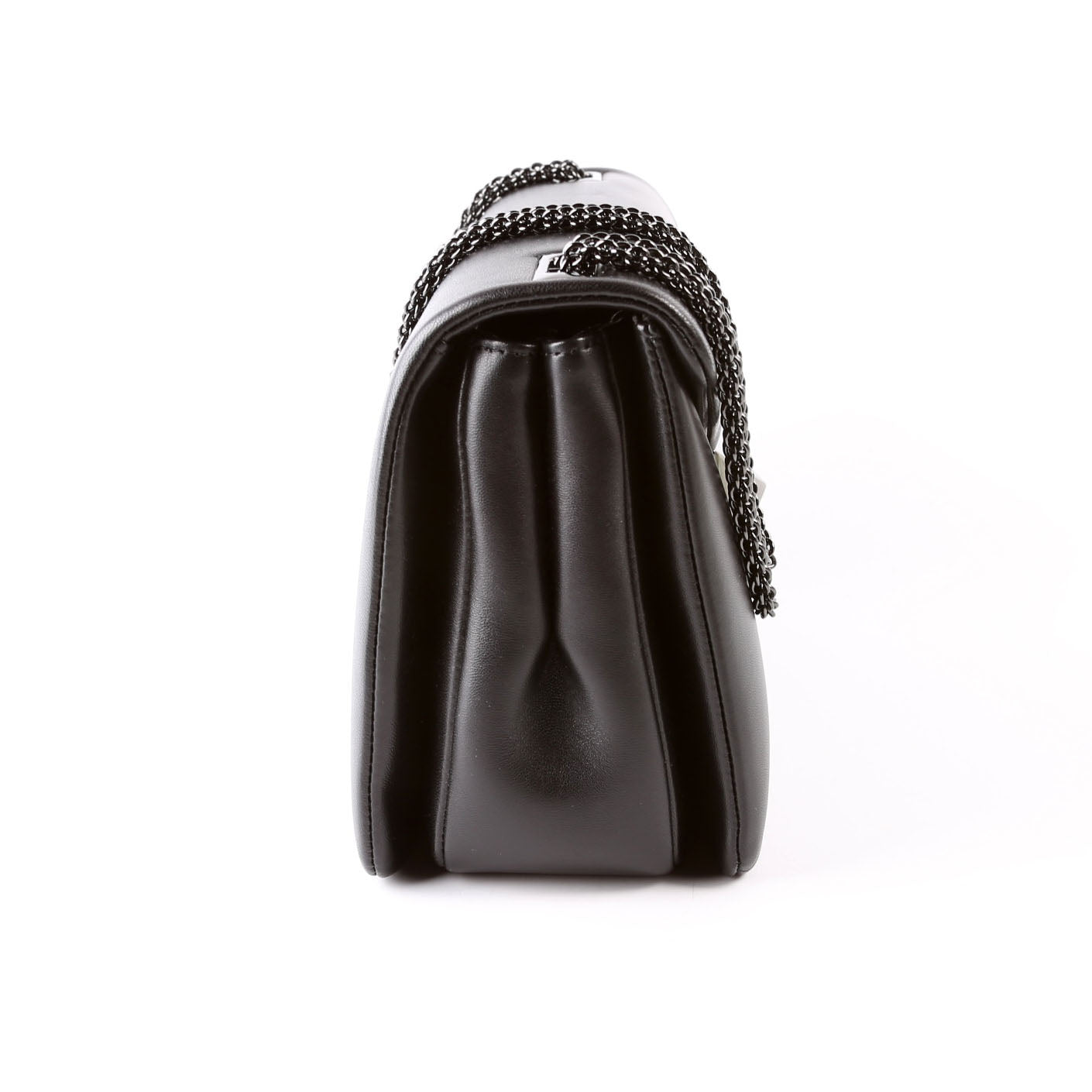One Stud Nappa Leather Chain Shoulder Bag Black