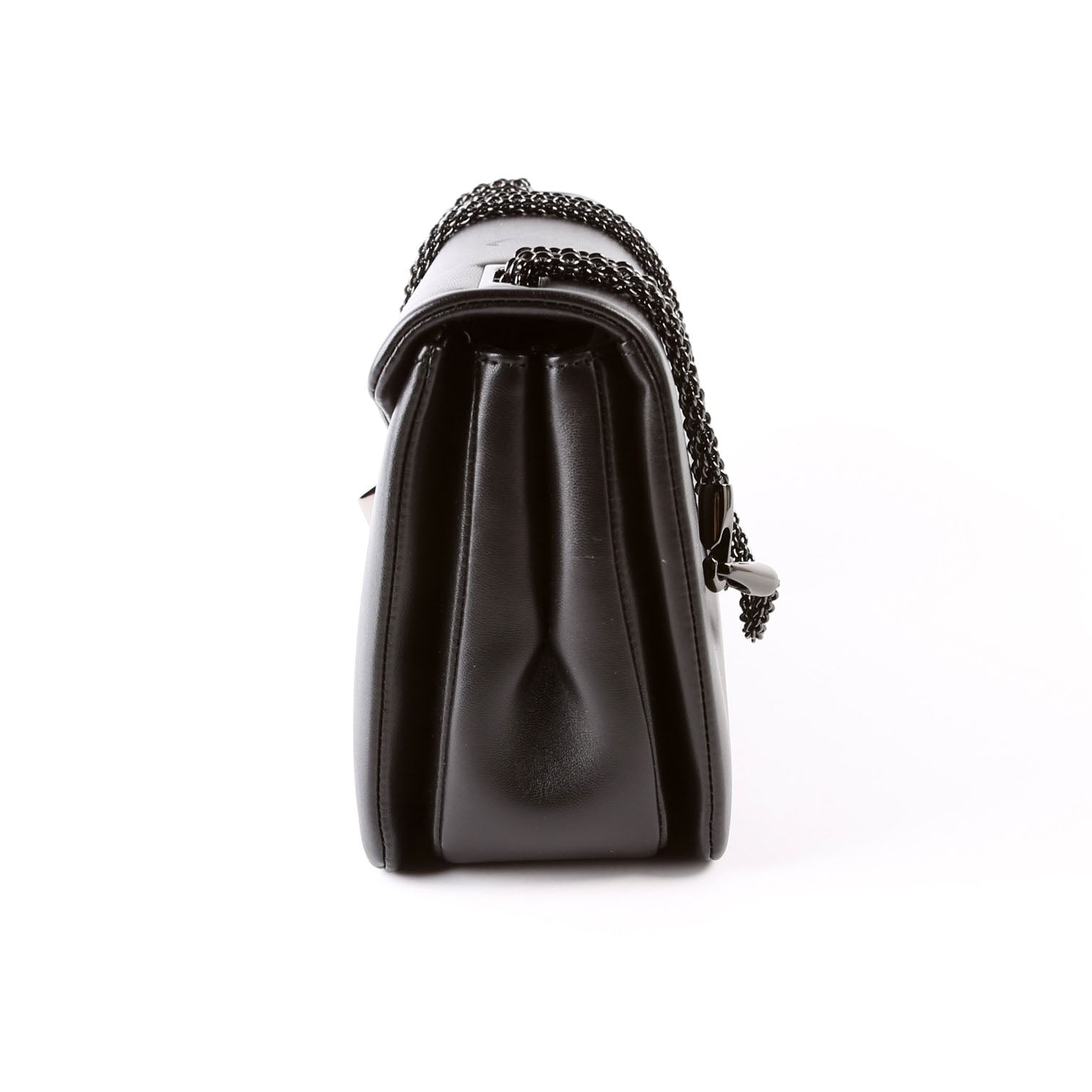 One Stud Nappa Leather Chain Shoulder Bag Black