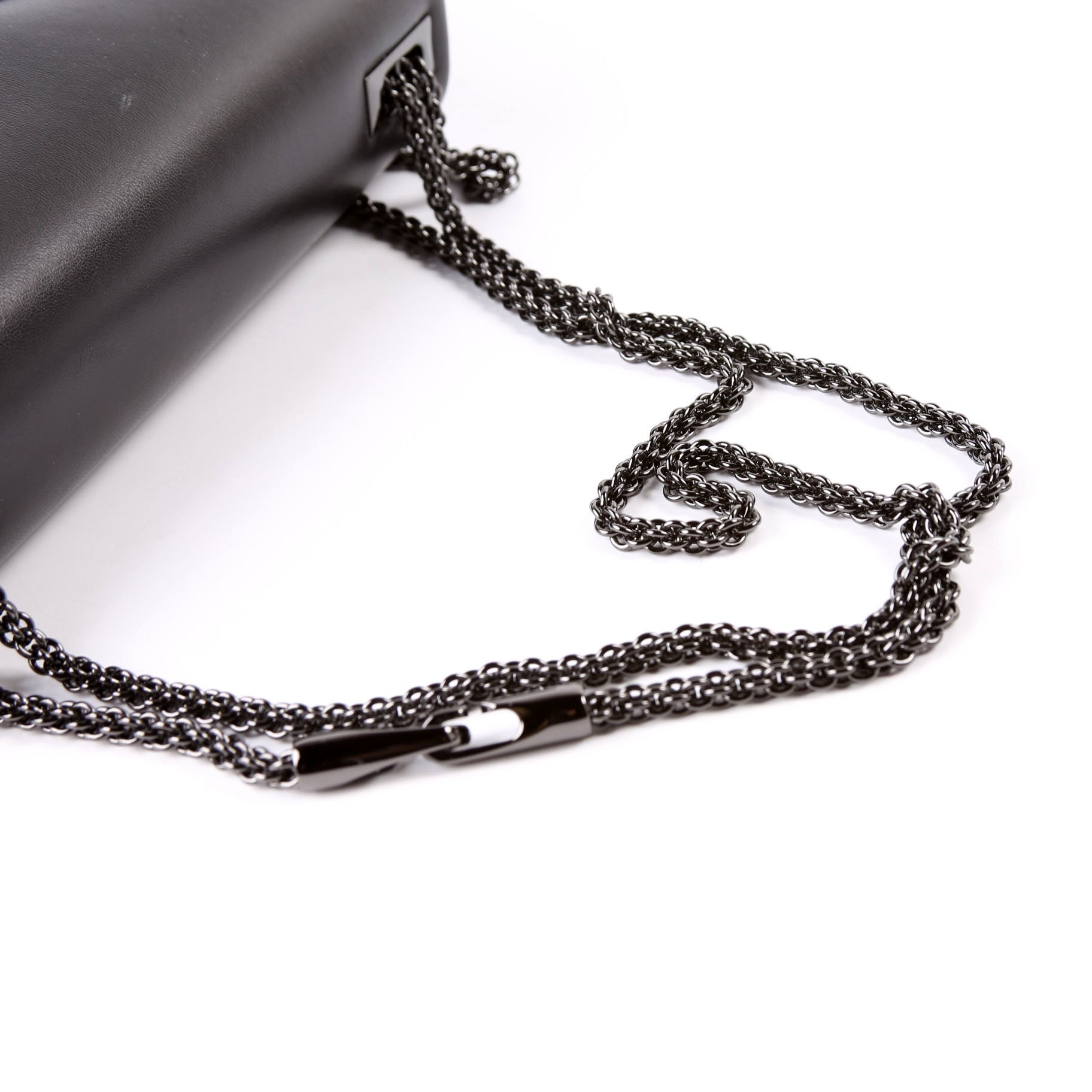 One Stud Nappa Leather Chain Shoulder Bag Black