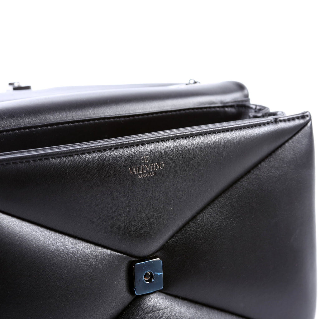 One Stud Nappa Leather Chain Shoulder Bag Black