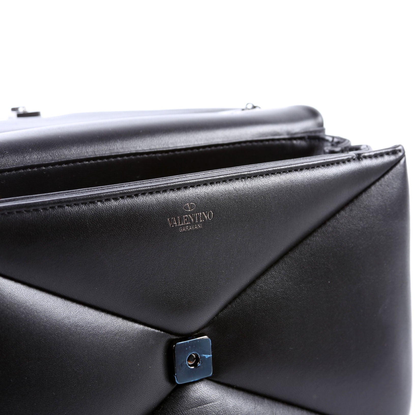 One Stud Nappa Leather Chain Shoulder Bag Black