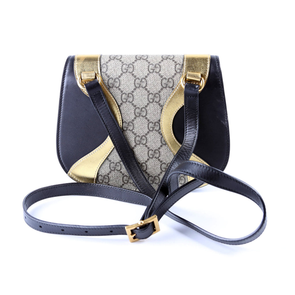 500781 GG Supreme Calfskin Osiride Shoulder Bag Black/Gold
