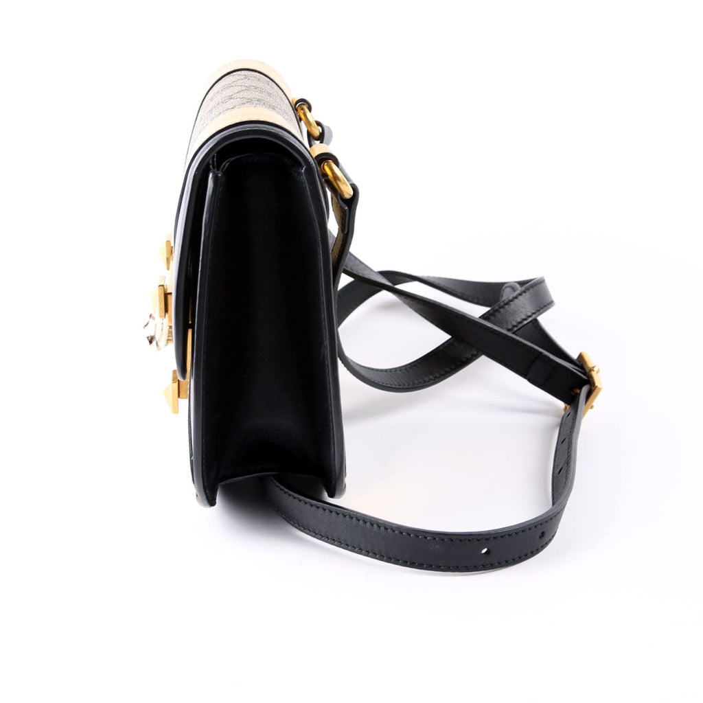 500781 GG Supreme Calfskin Osiride Shoulder Bag Black/Gold