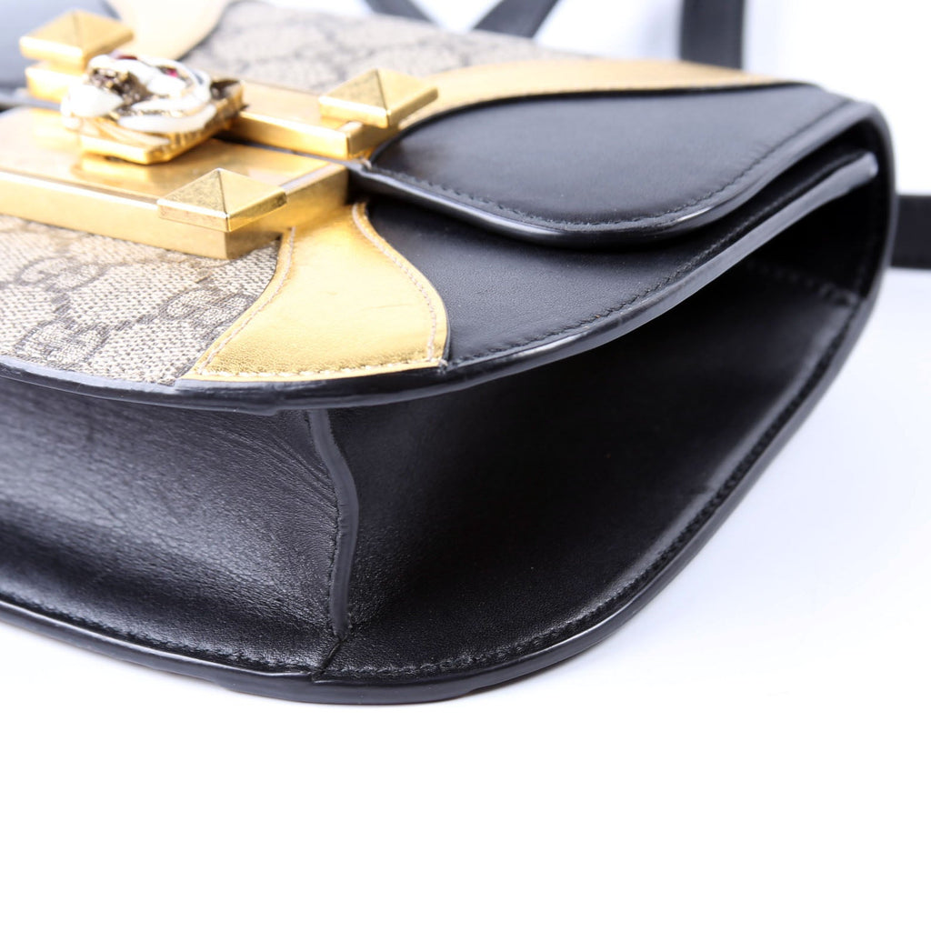 500781 GG Supreme Calfskin Osiride Shoulder Bag Black/Gold