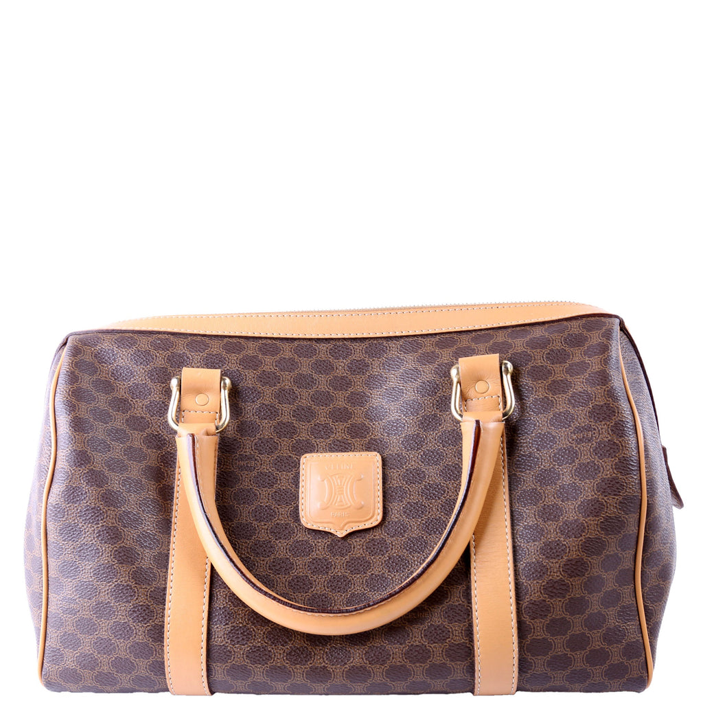 Vintage Leather/Canvas Boston Bag
