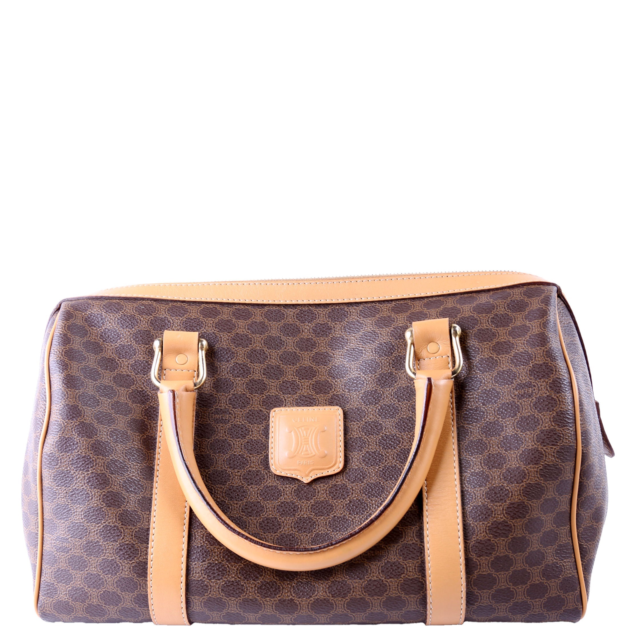 Vintage Leather/Canvas Boston Bag