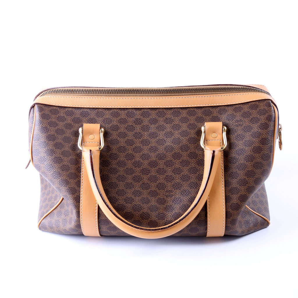 Vintage Leather/Canvas Boston Bag