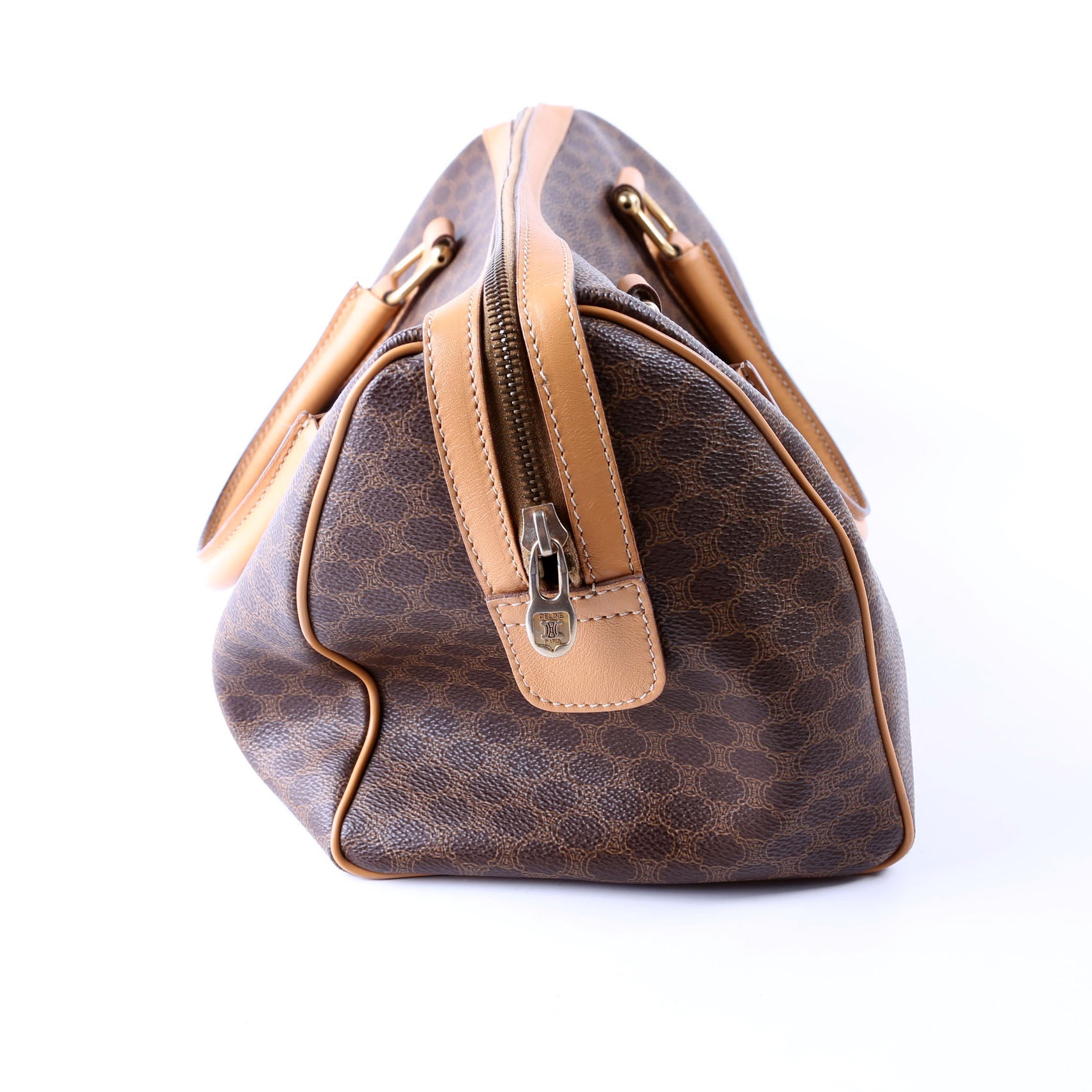 Vintage Leather/Canvas Boston Bag