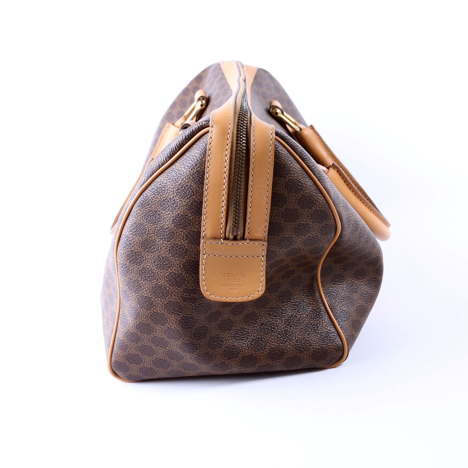 Vintage Leather/Canvas Boston Bag