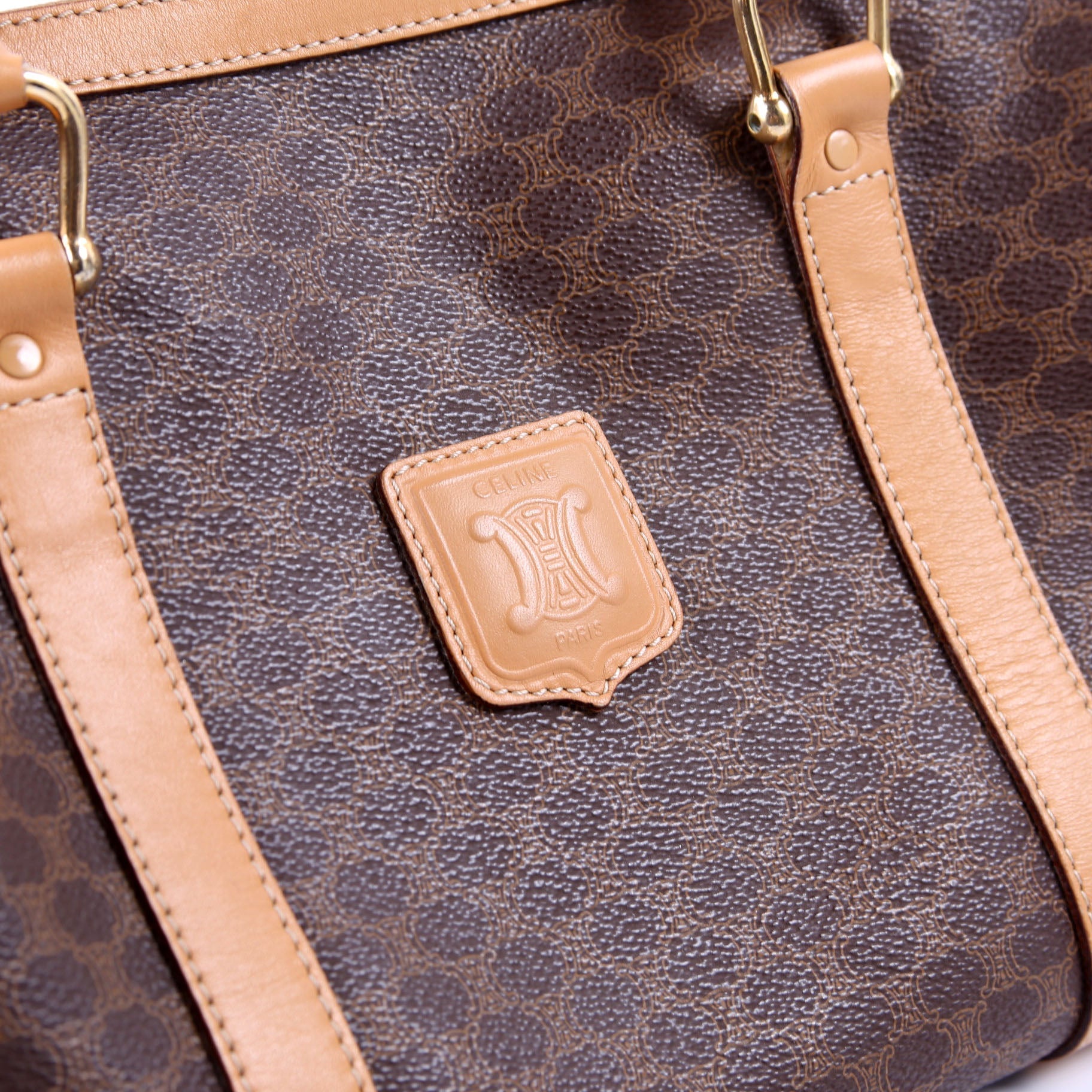 Vintage Leather/Canvas Boston Bag
