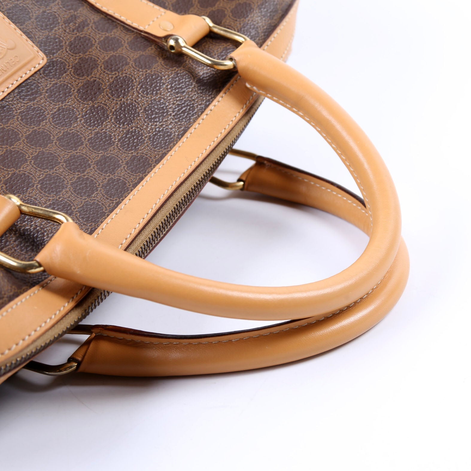 Vintage Leather/Canvas Boston Bag
