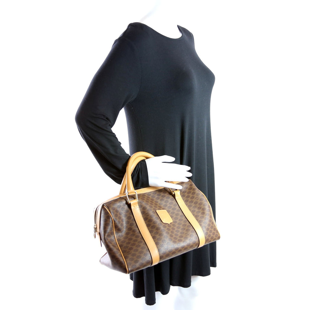 Vintage Leather/Canvas Boston Bag