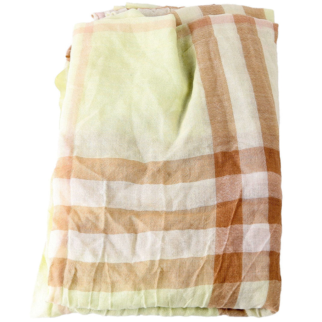 Giant Check Lightweight Wool/Silk Scarf Yellow