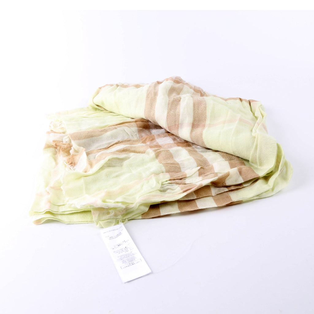 Giant Check Lightweight Wool/Silk Scarf Yellow