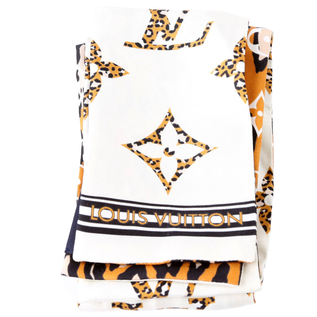 Giant Jungle Bandeau Silk Scarf Brown/Multi