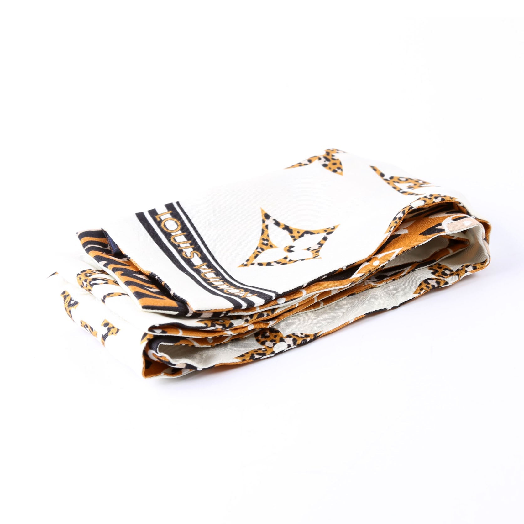 Giant Jungle Bandeau Silk Scarf Brown/Multi