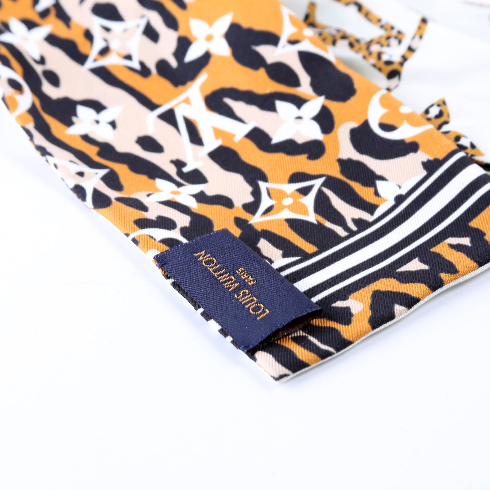 Giant Jungle Bandeau Silk Scarf Brown/Multi