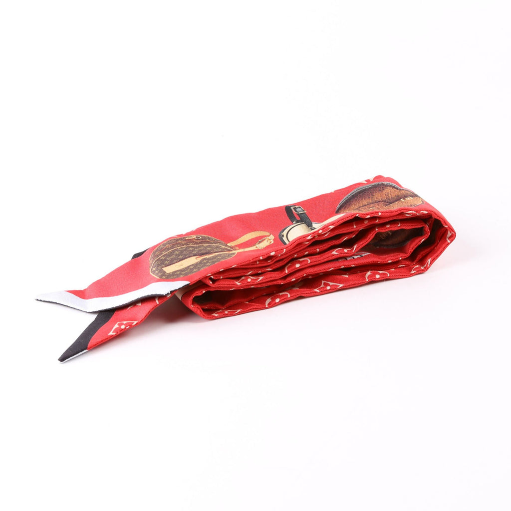 Tribute To Boite Chapeau BB Silk Scarf Red/Multicolor