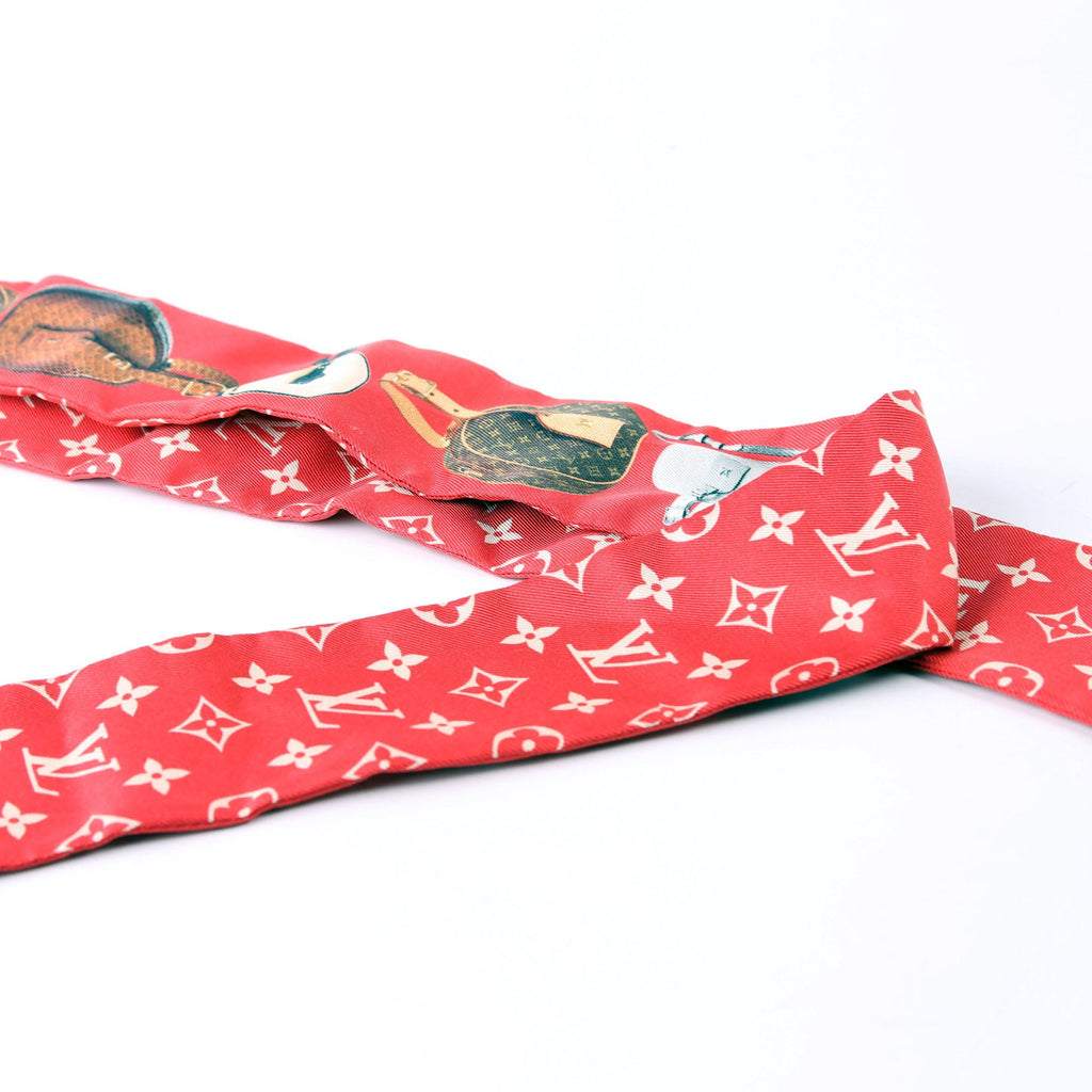 Tribute To Boite Chapeau BB Silk Scarf Red/Multicolor