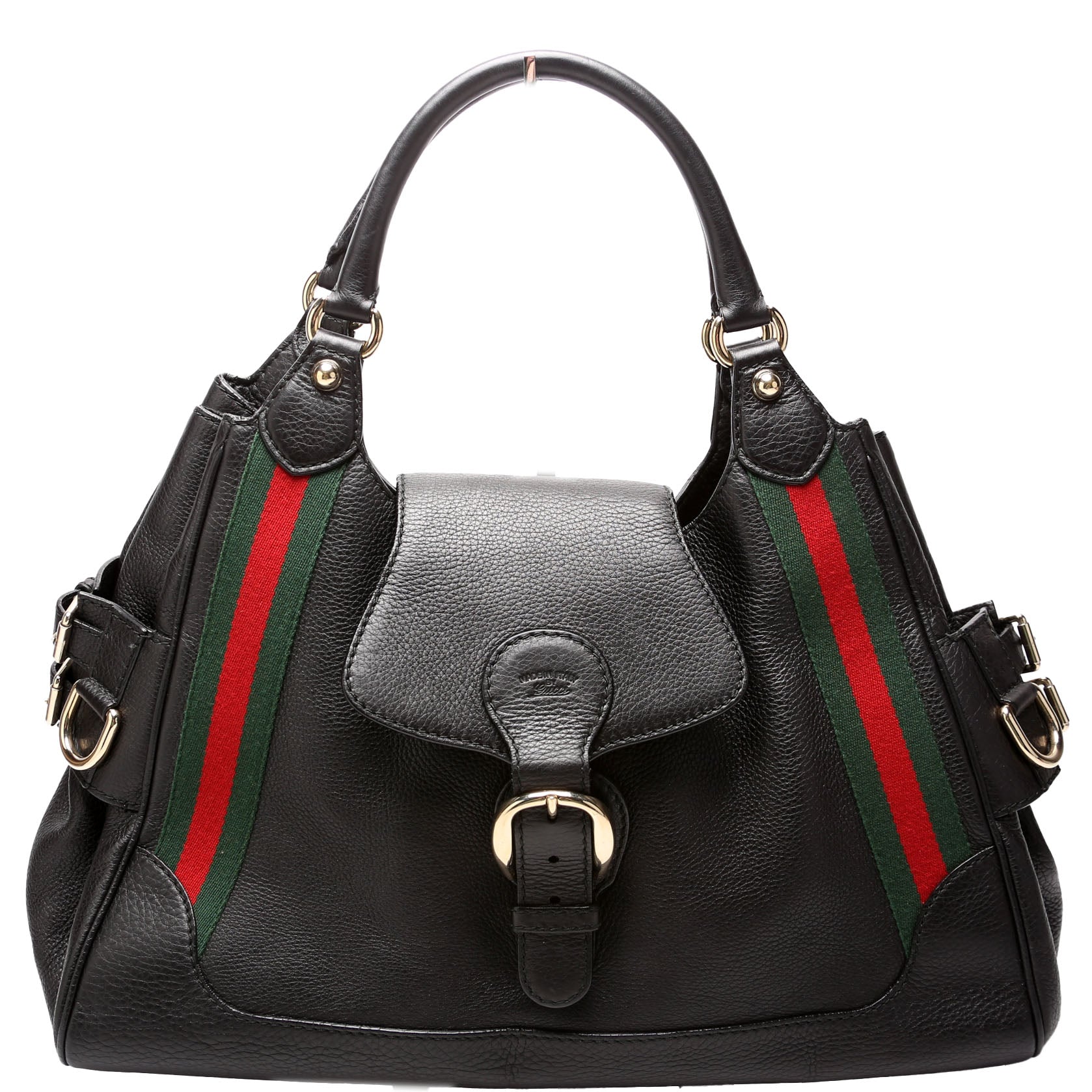 247599 Web Leather Heritage Shoulder Bag