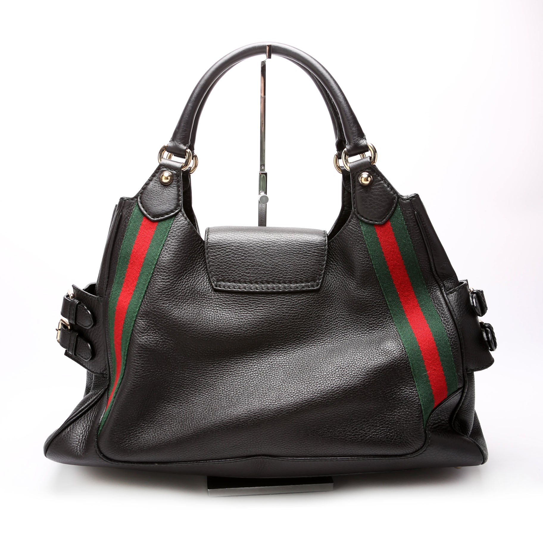 247599 Web Leather Heritage Shoulder Bag