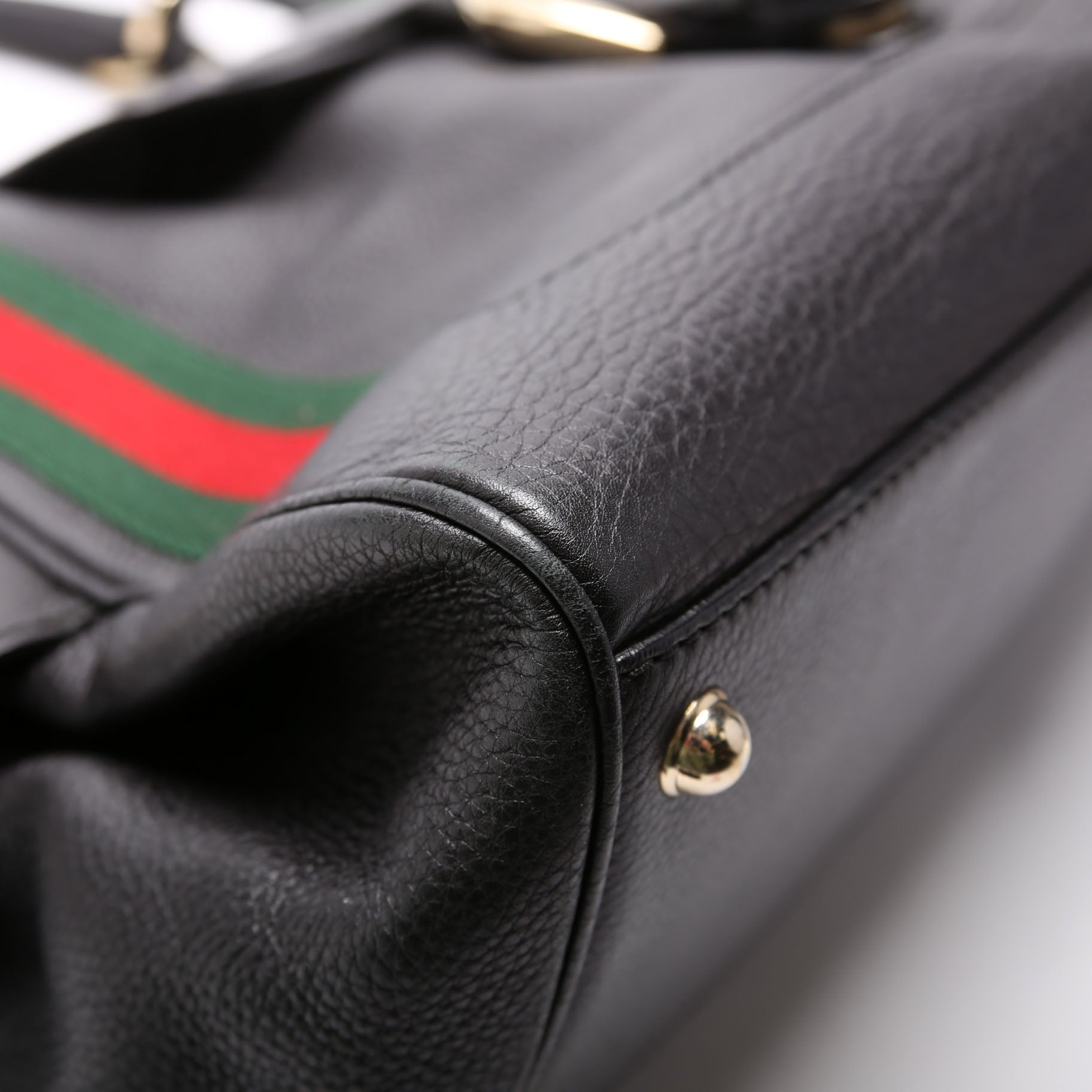 247599 Web Leather Heritage Shoulder Bag