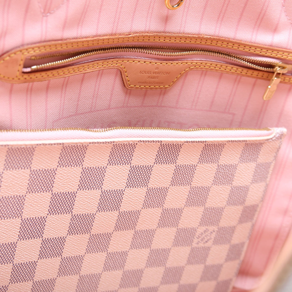 Neverfull W/Wallet MM Damier Azur Pink