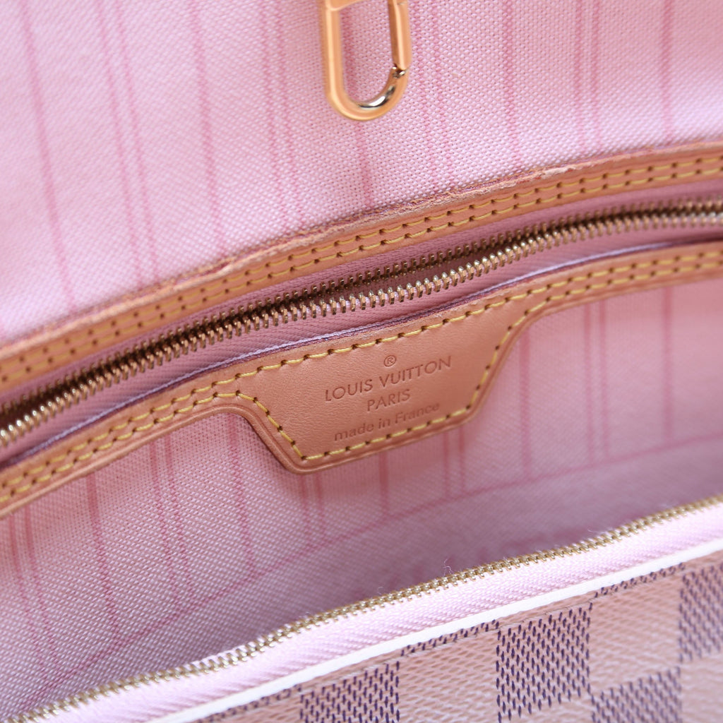 Neverfull W/Wallet MM Damier Azur Pink