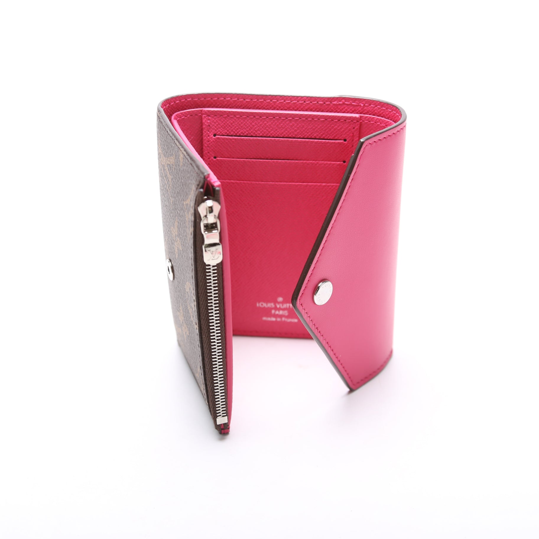 Victorine Wallet Leather/Monogram Pink