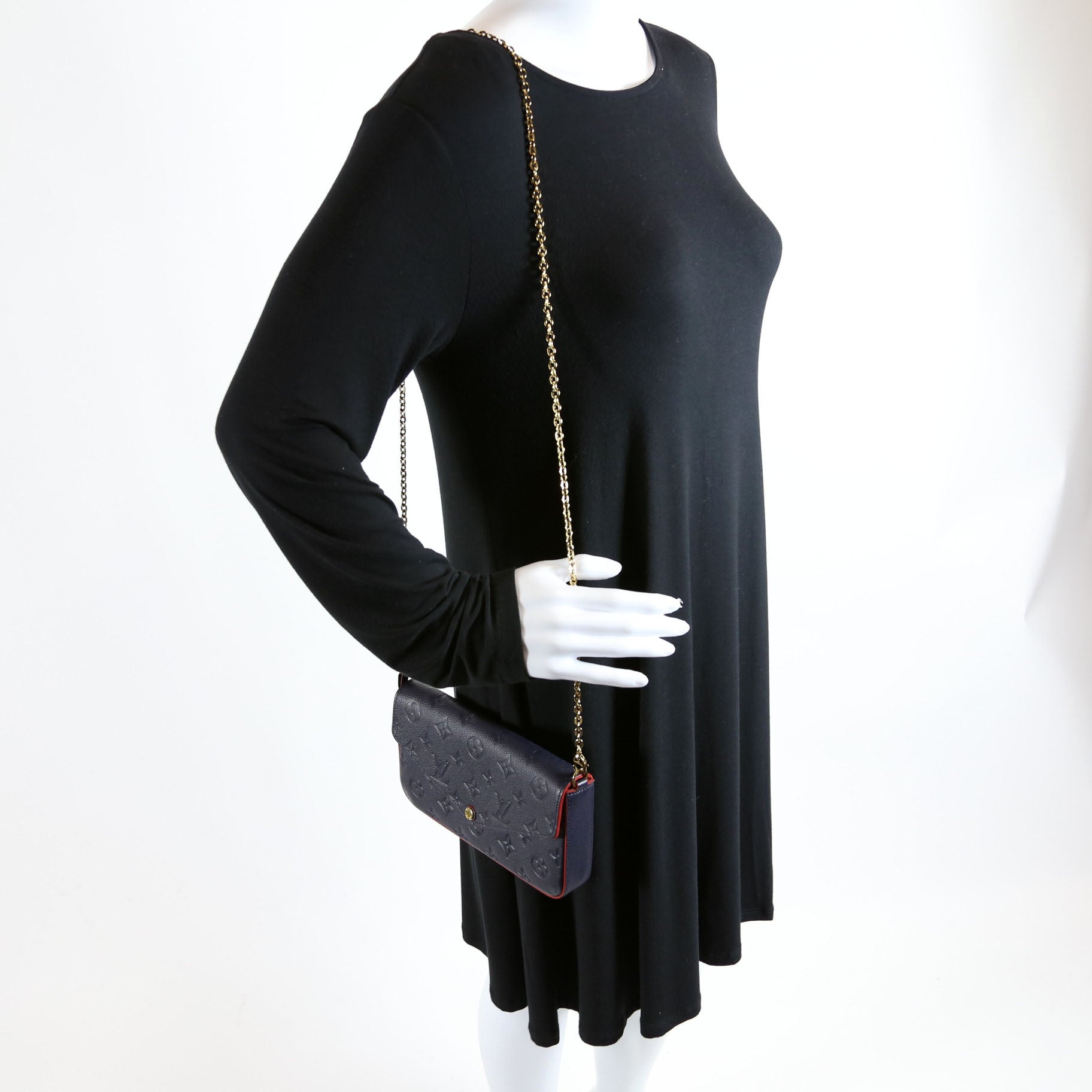 Pochette Felicie Empreinte Navy