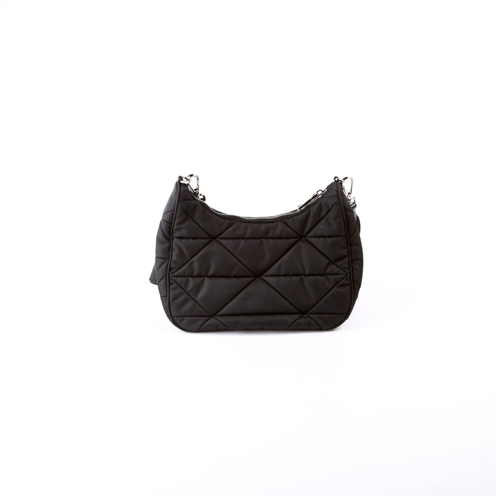 1BC151 Padded Re-Nylon Shoulder Bag Black