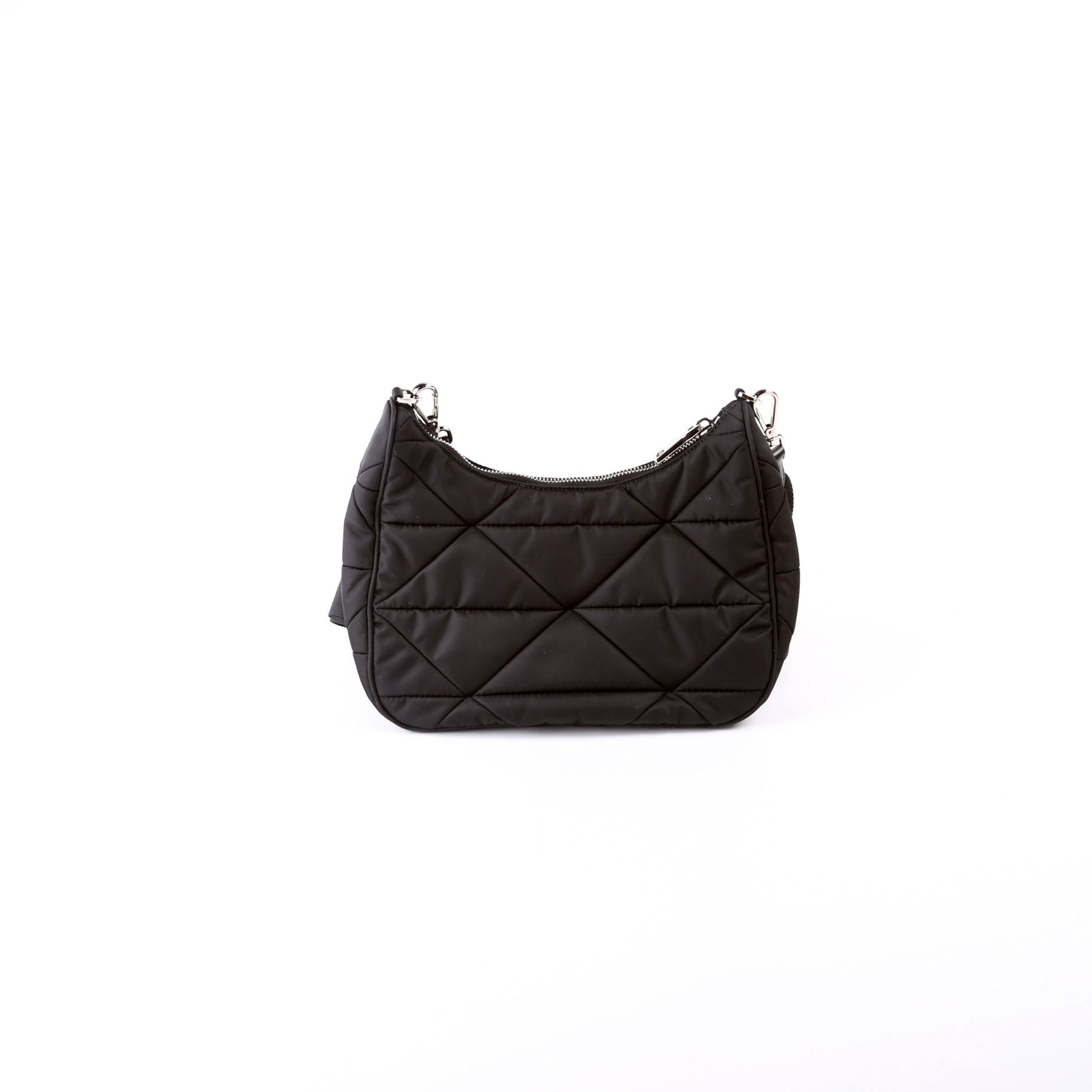 1BC151 Padded Re-Nylon Shoulder Bag Black