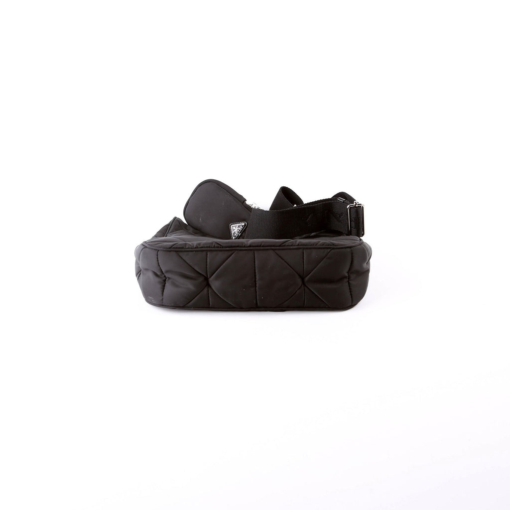 1BC151 Padded Re-Nylon Shoulder Bag Black