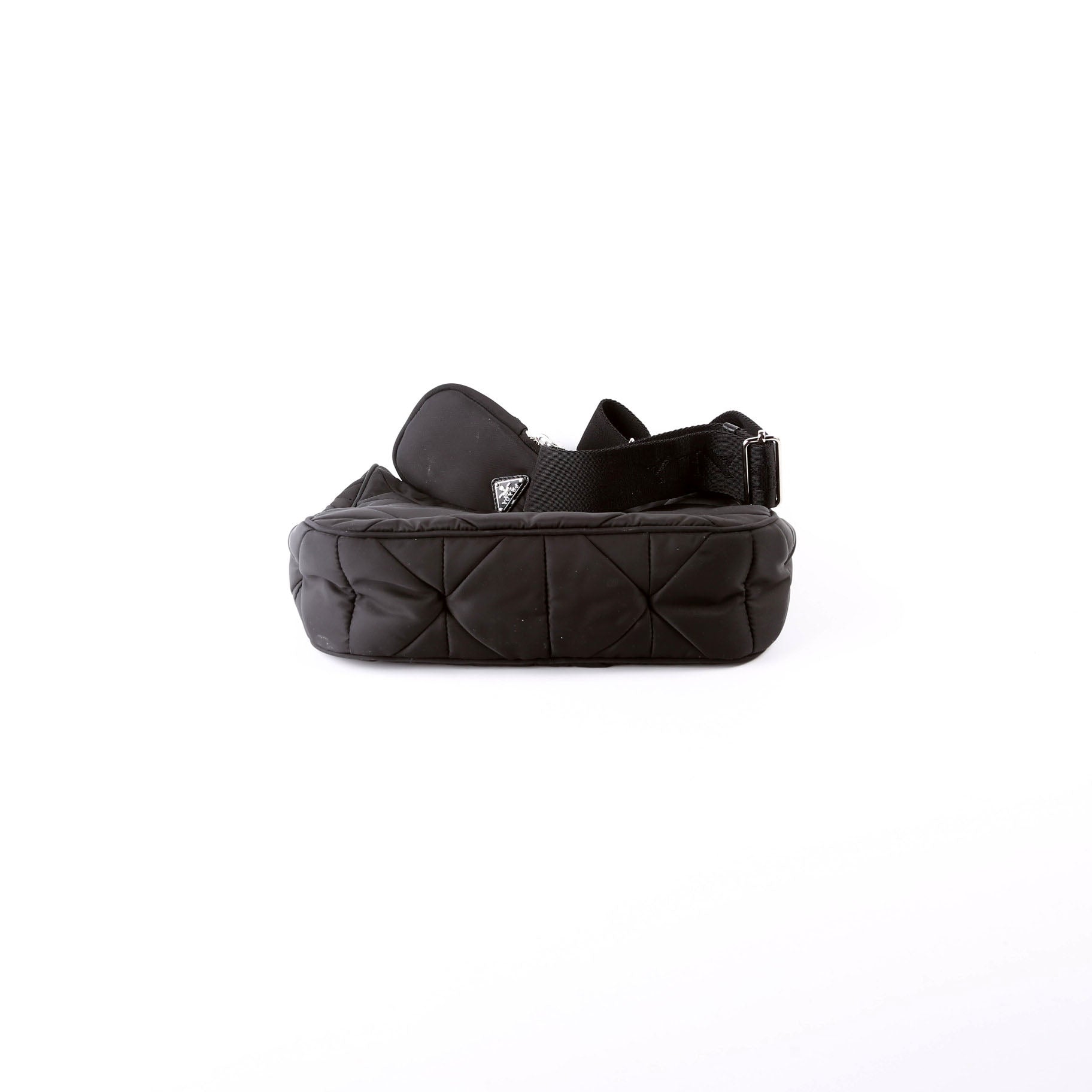 1BC151 Padded Re-Nylon Shoulder Bag Black