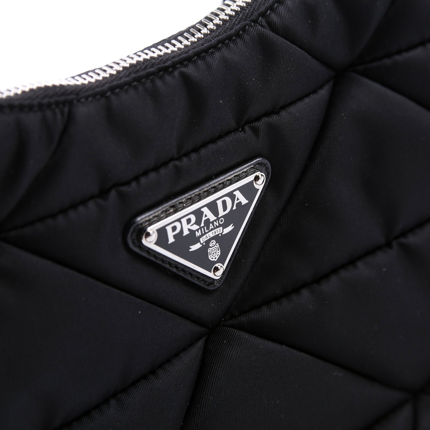 1BC151 Padded Re-Nylon Shoulder Bag Black